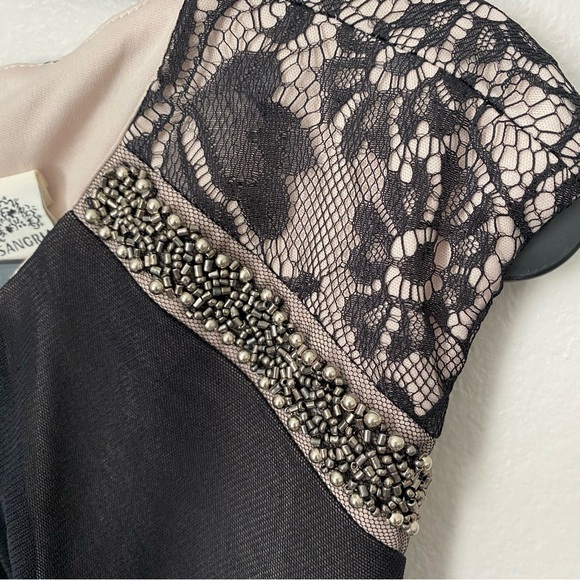 Sangria Black Lace Beaded Semi Formal Dress - Picture 3 of 9